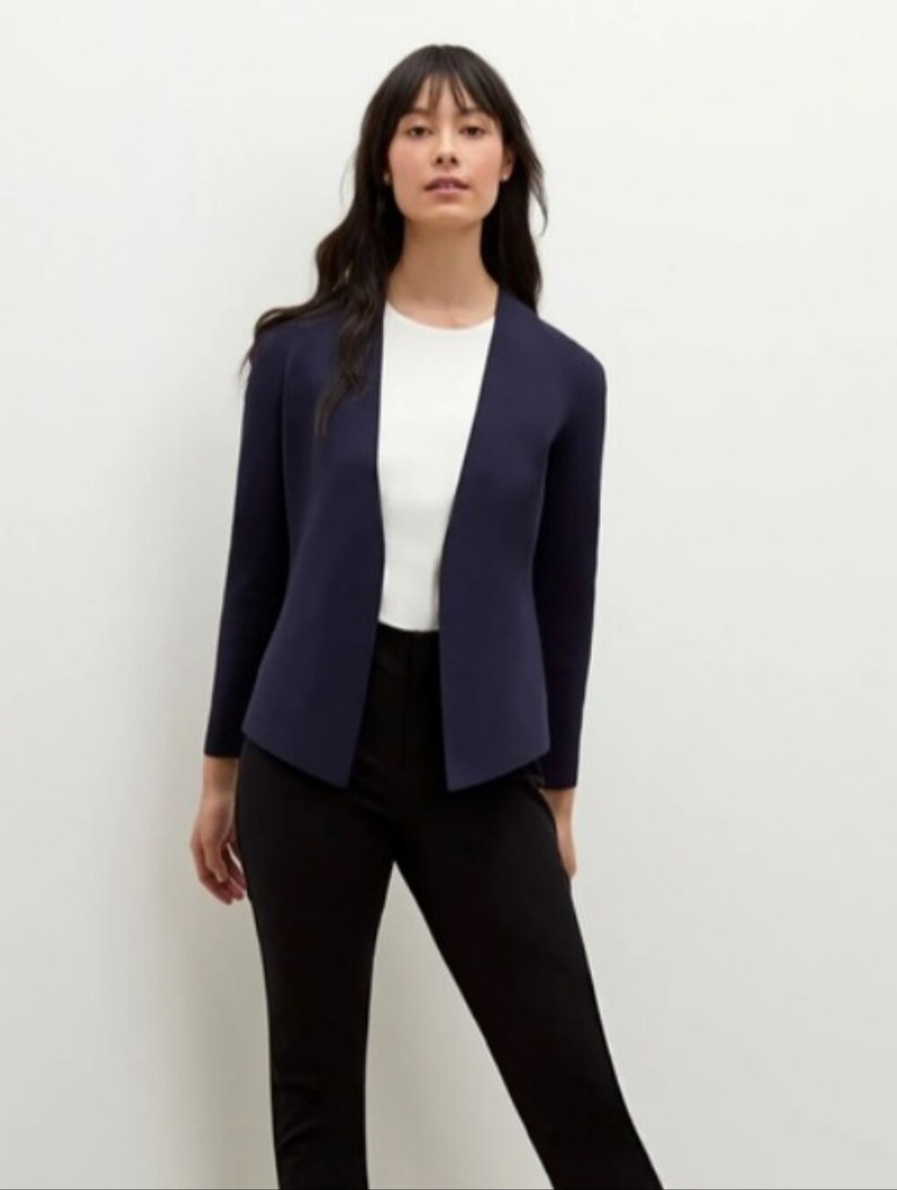 M.M.LAFLEUR 'WOOLF' Navy Open Jardigan Jacket | XS